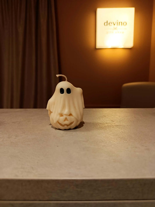 Pumpkin Boo • Κερί Φαντασματάκι με Κολοκύθα